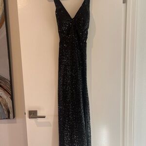 Elegant Black Sequin Maxi Dress